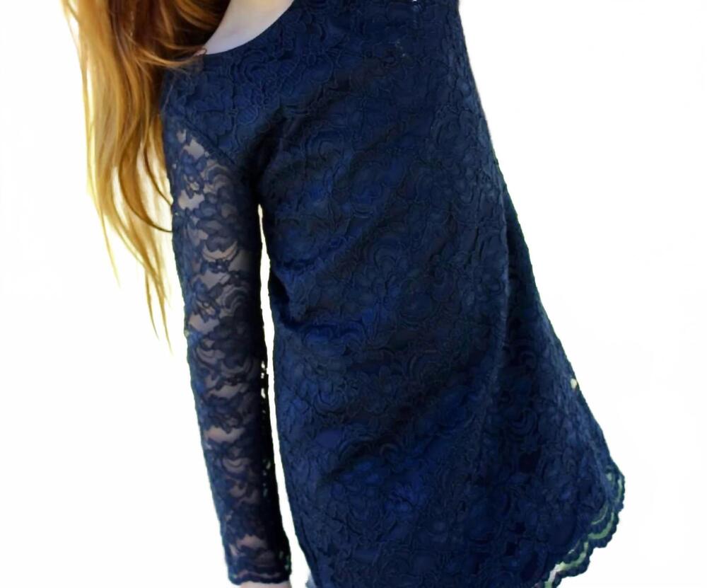 NEW SUSANNE LIVELY kid's lace dress in navy midnight